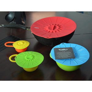 Set of 5 silicone Microwave bowl cover cooking pot pan lid Cover-Silicone food wrap cooking tools