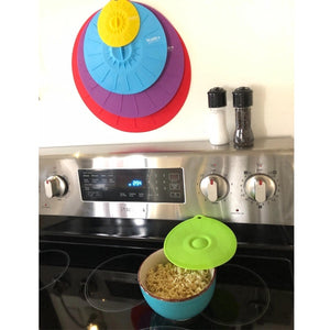 Set of 5 silicone Microwave bowl cover cooking pot pan lid Cover-Silicone food wrap cooking tools