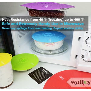 Set of 5 silicone Microwave bowl cover cooking pot pan lid Cover-Silicone food wrap cooking tools
