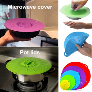 Set of 5 silicone Microwave bowl cover cooking pot pan lid Cover-Silicone food wrap cooking tools