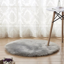 Load image into Gallery viewer, Fluffy Round Rug Artificial Wool Floor Carpet Home Decor
