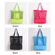 Load image into Gallery viewer, Portable Insulated Cooler Bag Food Picnic Beach Mesh Bags Cooler Tote Waterproof Bags