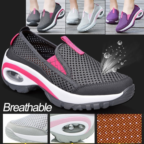 Womens Casual Sport Breathable Mesh Shoes Fashion Air Cushion Non-slip Running Shoes