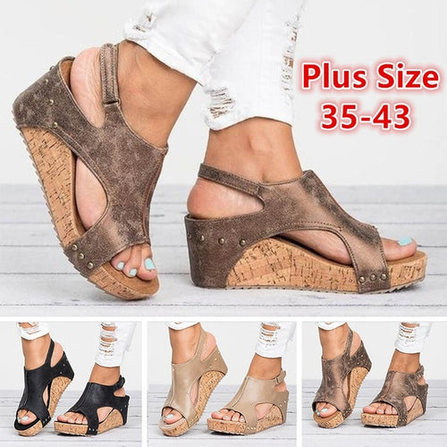 Women Fashion Casual Shoes Summer Platform Sandals Plus Size 35-43