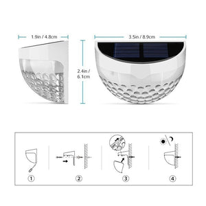 1/2/4 Packs IP65 Solar Powered Wireless Light Waterproof Lamp with 6 LEDs Light Sensor Auto on&off