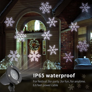 Christmas Decoration LED Snowflake Projector Light White And Multicolor Snowflake