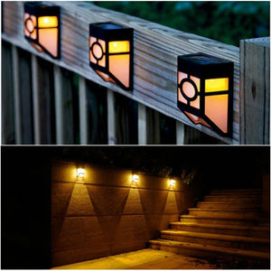 Solar Powered Mount LED Wall Light Outdoor Garden Path Landscape Fence Yard Lamp