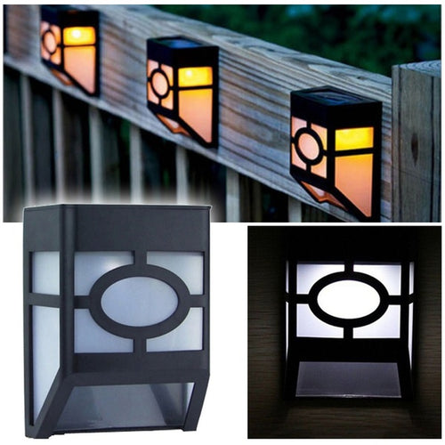 Solar Powered Mount LED Wall Light Outdoor Garden Path Landscape Fence Yard Lamp