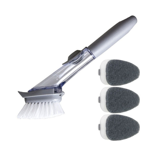 Refill Dish Washing Brush Pot Cleaning Sponge Soap Dispenser Kitchen Wash Tools
