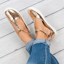 Load image into Gallery viewer, Women Flats Loafers Cutout Casual Leather Shoes T-Strap Sneakers
