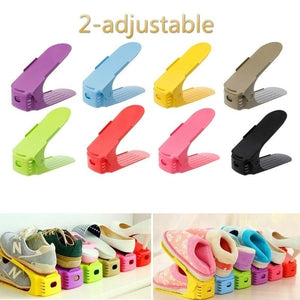 8 Colors Adjustable Plastic Shoes Rack Durable Space Saving Storage Rack