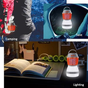 Waterproof Camping Lantern Bug Zapper Mosquito Killer Light Outdoor Garden Solar LED Work Light