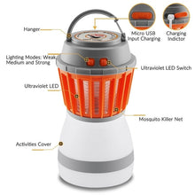 Load image into Gallery viewer, Waterproof Camping Lantern Bug Zapper Mosquito Killer Light Outdoor Garden Solar LED Work Light