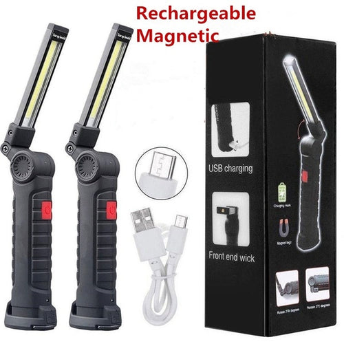 Outdoor Lighting Camping Convenient Magnetic Head Design LED COB Rechargeable Work Light