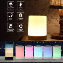 Load image into Gallery viewer, Night Light Portable Wireless Bluetooth Speakers Touch Control Color Change Table Lamp Speaker