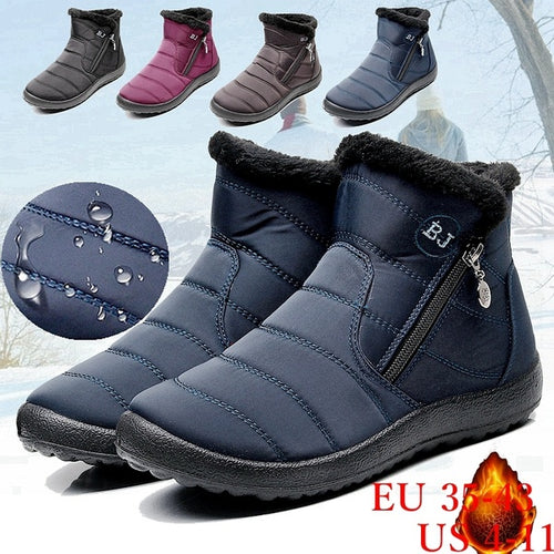 Unisex Warm Waterproof Cotton Shoes Nylon Snow Boots
