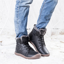 Load image into Gallery viewer, Men Women Lace Up Waterproof Outdoor Anti-Slip Faux Fur Lined Ankle Snow Boots