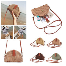Load image into Gallery viewer, Women Crossbody Round Straw Bag Handbag Shoulder Beach Travel Rattan Bag Summer