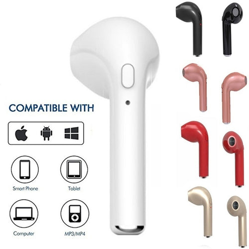 I7S Wireless Earphone Bluetooth Headset In-Ear Earbud with Mic for IPhone 8 7 Plus 7 6 6s 5s for Samsung