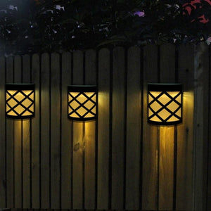 4pcs Waterproof Solar Power LED Light Wall-mounted Lamp For Garden Path Courtyard Fence