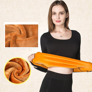 Women Winter Pullovers Thermal Underwear Thick Fleece Pajamas