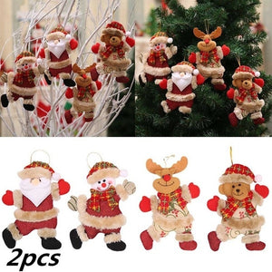 2Pcs Hot Sale Merry Christmas Ornaments Tree Doll Hanging Decorations