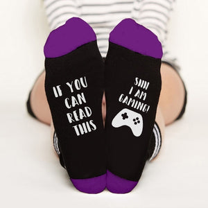 Unisex Socks If You Can Read This Say I Am Gaming Printed Funny Winter Warm Socks
