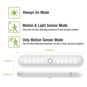 20 LED Portable Wireless Cabinet Night Light Motion PIR Sensor Closet Under Lamp