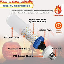 Load image into Gallery viewer, 4 Modes Gravity Sensor Fire Light Bulb LED Flame Effect Natural Light E27 Flickering Holiday Decoration (4pcs)