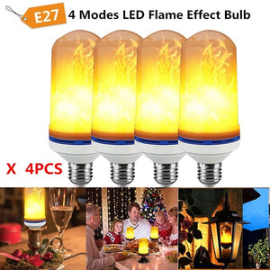 4 Modes Gravity Sensor Fire Light Bulb LED Flame Effect Natural Light E27 Flickering Holiday Decoration (4pcs)