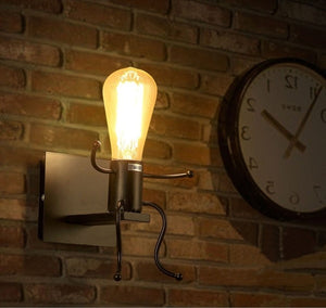 Modern Cartoon Doll Wall Light LED Creative Mounted Iron Applique Lighting Lamp for Kids Bedroom