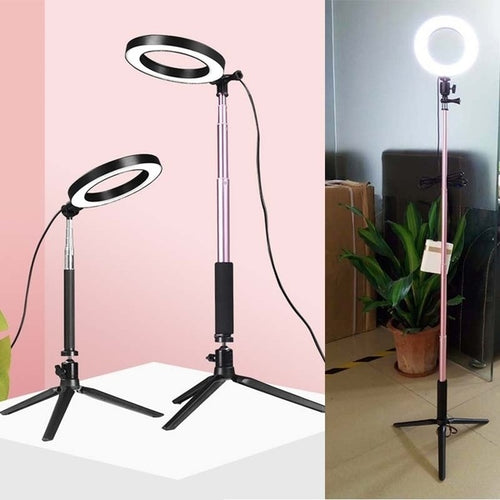 Dimmable LED SMD Ring Fill Light With Tripod for Camera Photo Studio Selfie Photography