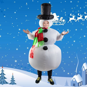 Santa Claus Snowman Inflatable Suit Christmas Party Costume Clothes Xmas Beard Hat