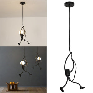 Modern Charming Hanging Chandelier Creative Iron People Lamp Elegant Hanger
