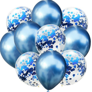 10pcs Confetti Balon and Metallic Balon Mixed Amazing Sight for Party