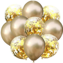 Load image into Gallery viewer, 10pcs Confetti Balon and Metallic Balon Mixed Amazing Sight for Party