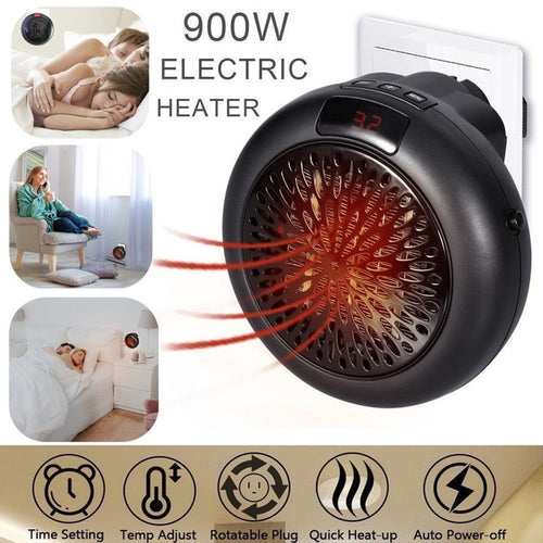 900W Portable Electric Wall Outlet Warm Space Fan Heater