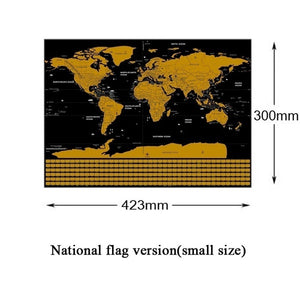 Luxury Black Golden/National Flag Travel Map Scrapes World Map Scratch Map