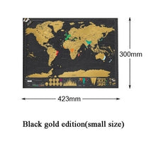 Load image into Gallery viewer, Luxury Black Golden/National Flag Travel Map Scrapes World Map Scratch Map