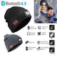 Load image into Gallery viewer, 3 style 2 color Unisex LED Bluetooth Music Beanie-Hat Headset With USB Rechargeable
