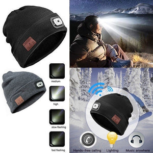 3 style 2 color Unisex LED Bluetooth Music Beanie-Hat Headset With USB Rechargeable