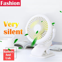 Load image into Gallery viewer, Mini USB Rechargeable Small Fan 360 Quiet Stroller Fan Small Portable Office Desktop Cooling Fan