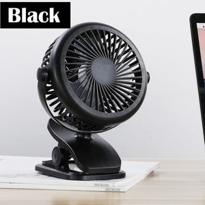 Mini USB Rechargeable Small Fan 360 Quiet Stroller Fan Small Portable Office Desktop Cooling Fan