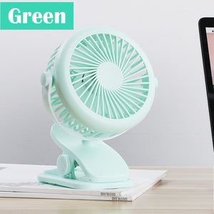 Mini USB Rechargeable Small Fan 360 Quiet Stroller Fan Small Portable Office Desktop Cooling Fan