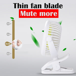 Mini USB Rechargeable Small Fan 360 Quiet Stroller Fan Small Portable Office Desktop Cooling Fan