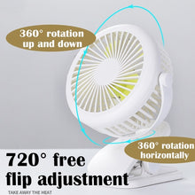 Load image into Gallery viewer, Mini USB Rechargeable Small Fan 360 Quiet Stroller Fan Small Portable Office Desktop Cooling Fan