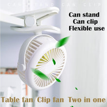 Load image into Gallery viewer, Mini USB Rechargeable Small Fan 360 Quiet Stroller Fan Small Portable Office Desktop Cooling Fan