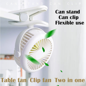 Mini USB Rechargeable Small Fan 360 Quiet Stroller Fan Small Portable Office Desktop Cooling Fan