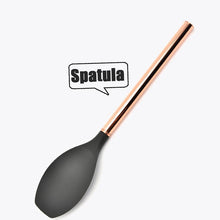 Load image into Gallery viewer, Silicone Non-scratch Cooking Kitchen Utensils Set Rose Gold Stainless Steel Handle
