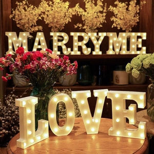 3D 26 Letter Alphabet &10 Number LED Marquee Sign Light Wall Hanging Night Lamp